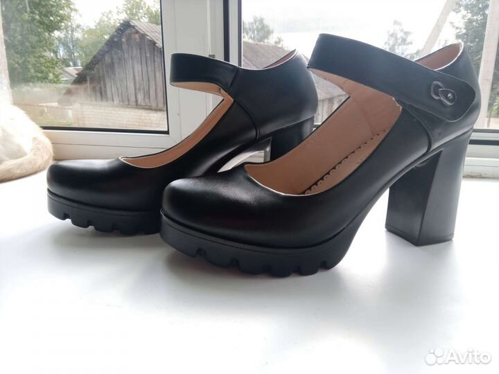 Туфли черные, матовые
