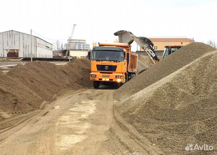 Песок, щебень, отсев, пгс, чернозём
