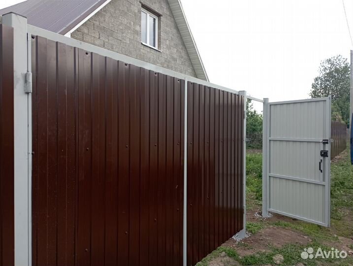 Бюджетный забор 20 м с воротами - под ключ