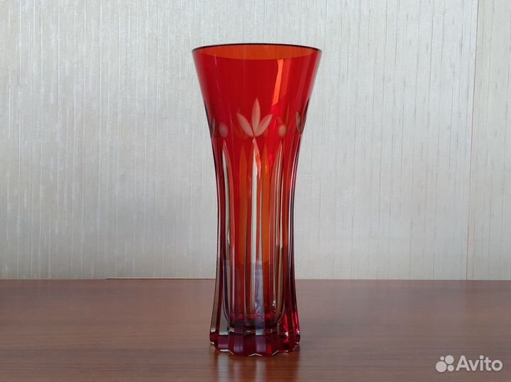 Ваза х 3 (цветное стекло, фарфор лфз, СССР)