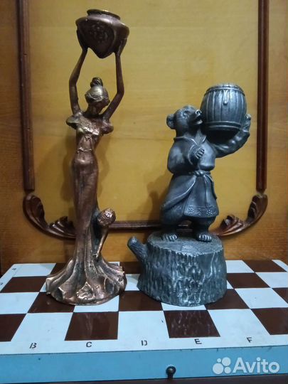 Подсвечники СССР металл материнство и медведь