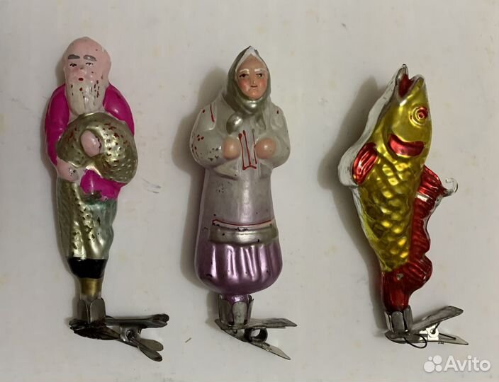 Елочные игрушки СССР одним лотом старуха, старик