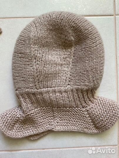 Шапка-шлем, варежки, носки на зиму р46-48