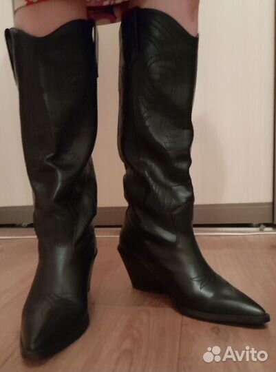 Сапоги женские демисезонные из экокожи