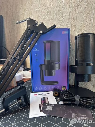Микрофон fifine Ampligame A8 plus Usb + пантограф