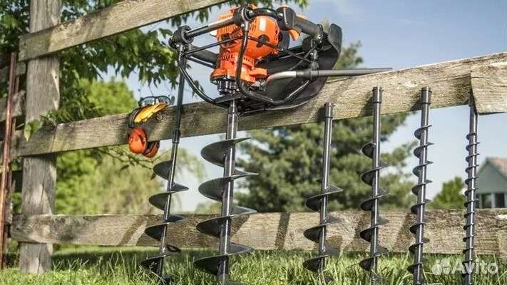 Бурение мотобуром. Под столбы, сваи