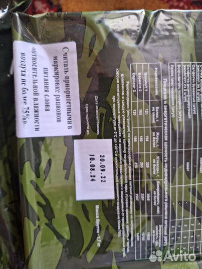 Ирп сухой паек