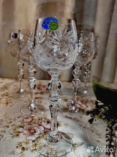 Бокалы фужеры рюмки хрустальные