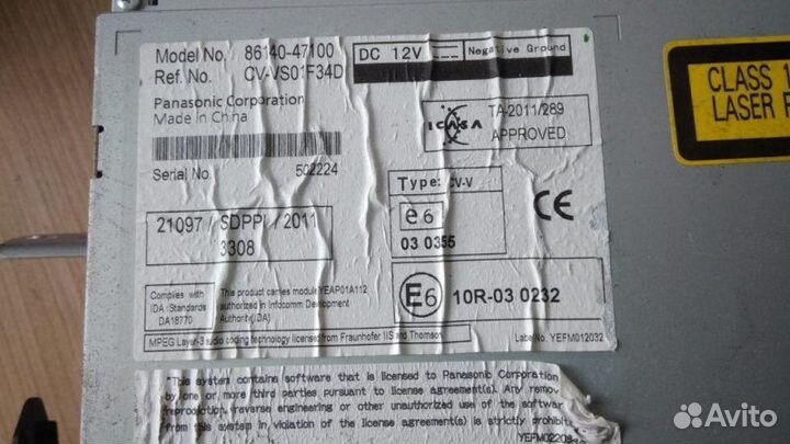 Магнитола, Toyota Prius XW30 (2009-2015) 2012