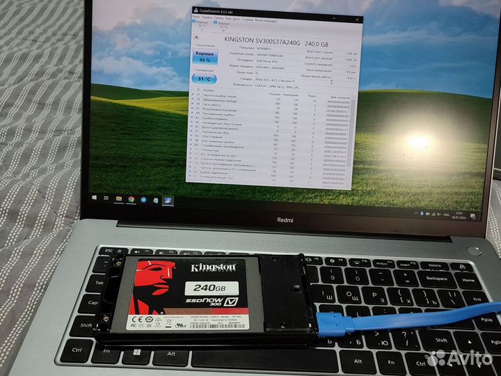 Ssd диск kingston v300 240 Gb MLC состояние нового