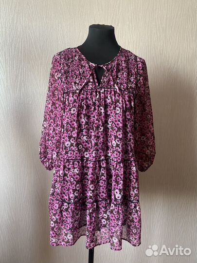 Шифоновое платье короткое Bershka 44 р