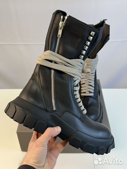 Rick Owens Bozo Tractor Lace Up Combat Black 10US