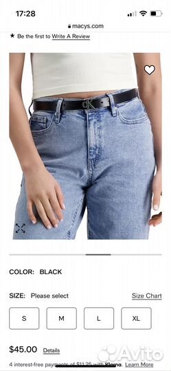 Ремень calvin klein оригинал натуральная кожа М