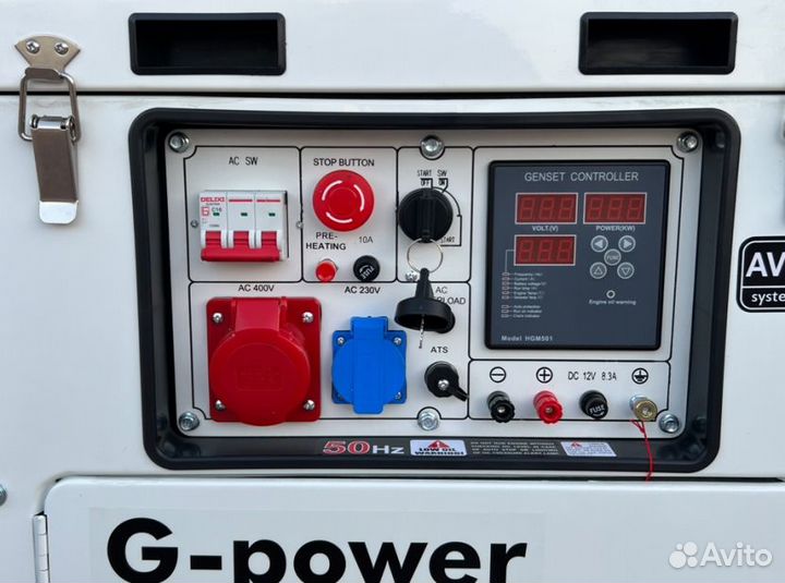 Дизельный генератор 10 kW G-power трехфазный