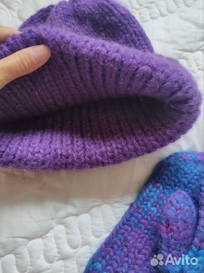 Шапка и варежки женские