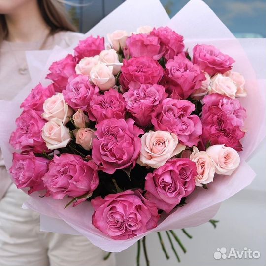 Цветы Розы Букет 25 55 75 105 роз. Доставка 24/7