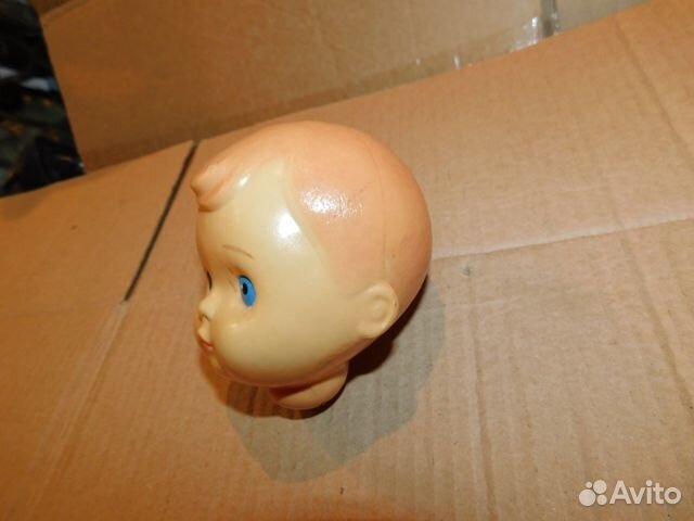 Голова старинной куклы мальчика-пупса периода СССР