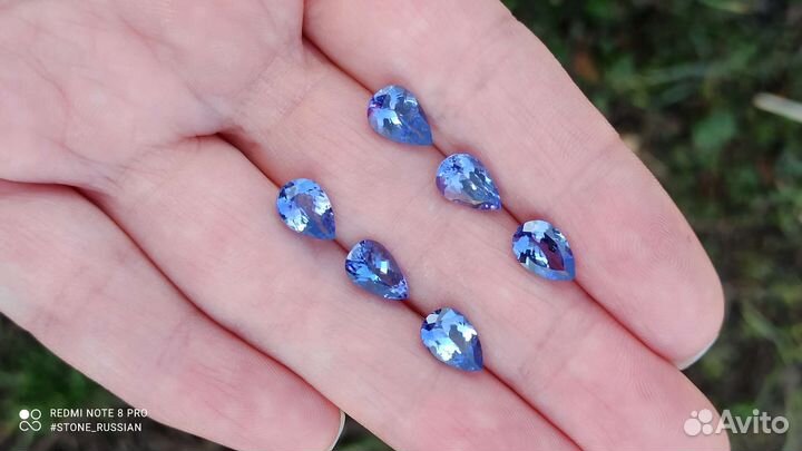 Природный топаз и аметист комплект