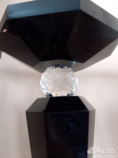 Подсвечники из цветного стекла и хрусталя (парой)