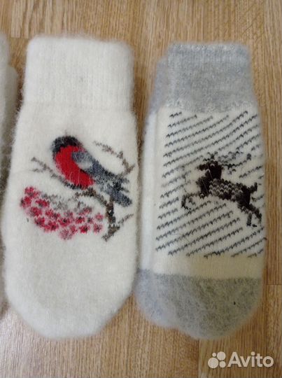 Шерстяные варежки