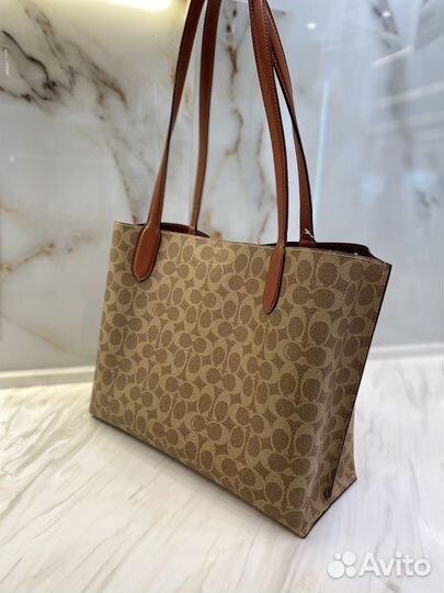 Сумка Coach Willow Tote In Signature Canvas