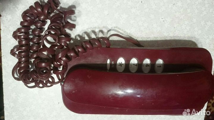 Телефон стационарный (бордовый) +0