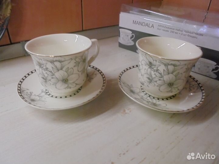 Наб фарфор чайный Arya Exclus 6 чашек подарочный