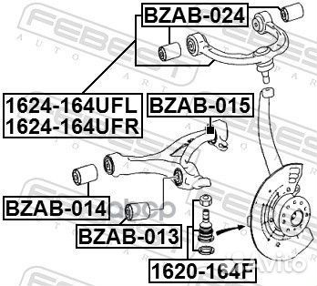 Сайлентблок нижнего переднего рычага bzab015