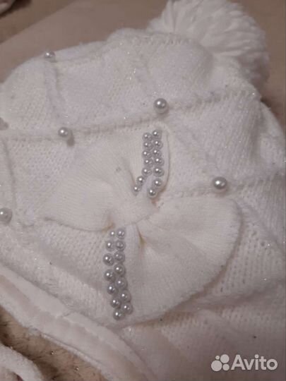 Шапка зимняя + шарф для девочки размер 1,5 - 3 г