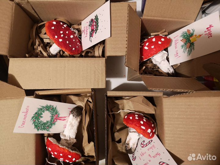 Ватные ёлочные игрушки 