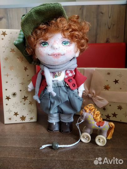 Кукла. Мальчик с Лошадкой.Ручная работа