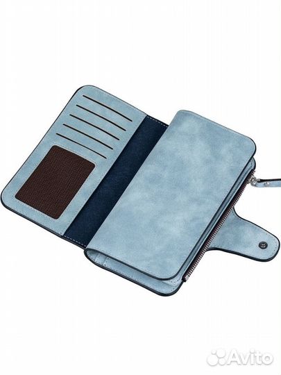 Женское портмоне клатч, светло-голубой