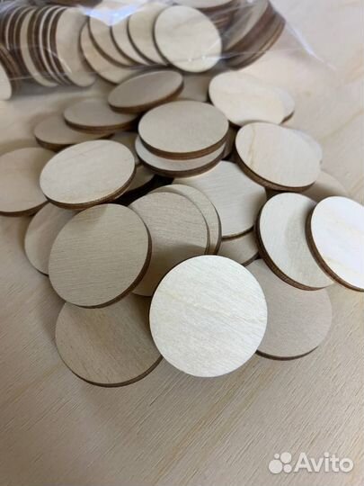 Заготовки из фанеры круги 3см 100шт