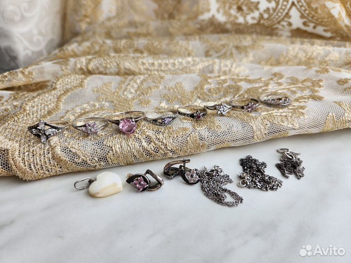 Украшения серебро кольца,цепочки, одним лотом