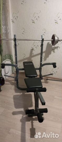 Скамья для жима и штанга