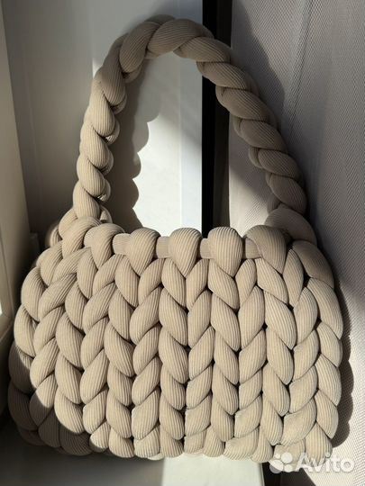 Вязаная сумка marshmallow в цвете какао