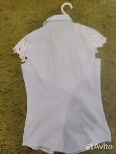 Рубашка голубая 134-140