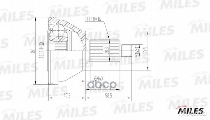 Шрус наружный audi A2/VW polo/skoda fabia/rooms