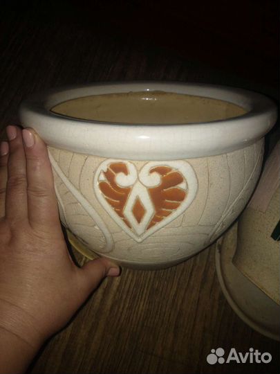 Кашпо горшок для цветов парой, бу, керамика