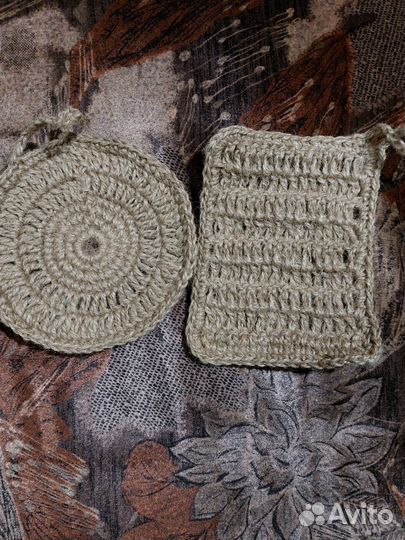 Мочалка из джута. Ручная работа