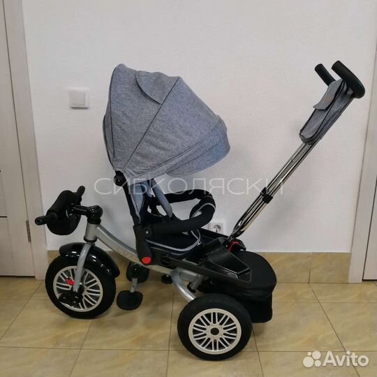 Детский велосипед трехколесный с ручкой luxmom