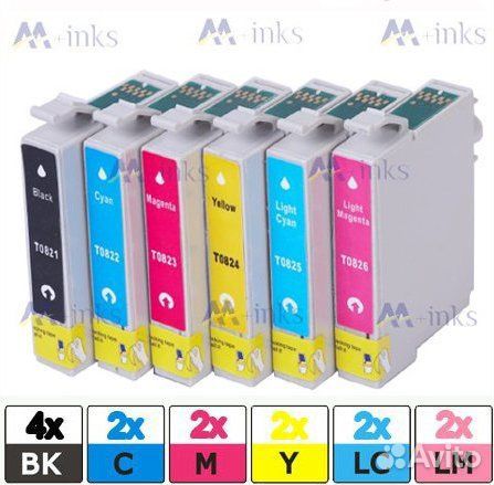 Картриджи для Epson T0821-T0826. Комплект из 6 шт