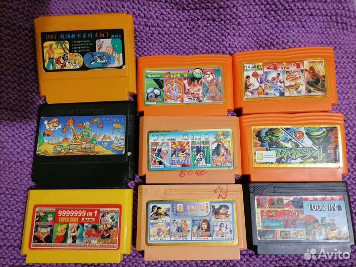 Лот катриджи и платы для денди