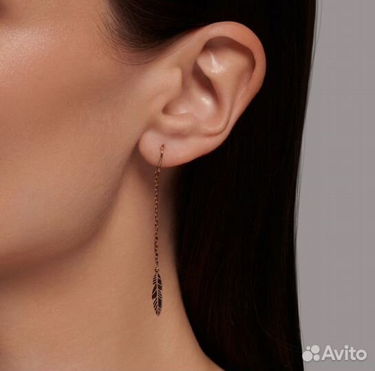 Серьги золотые 585 продевки