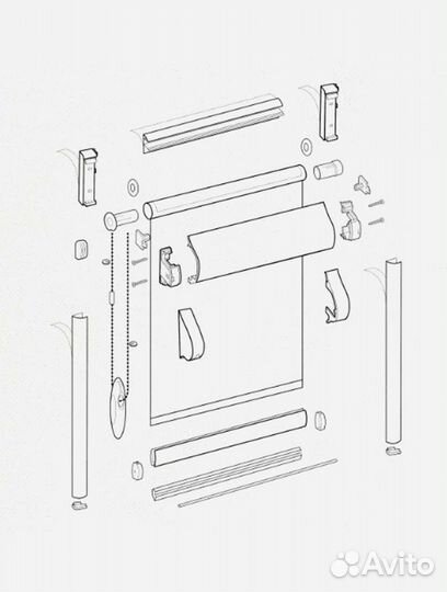 Рулонные жалюзи Уни-2 Орбита блэкаут белый