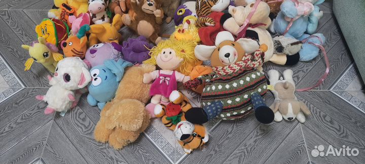 Мягкие игрушки пакетом много