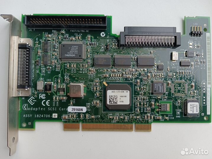 Контроллер scsi adaptec 29160N scsi pci + корзина