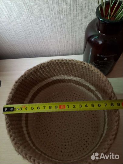 Корзина - кашпо из хлопка и джута