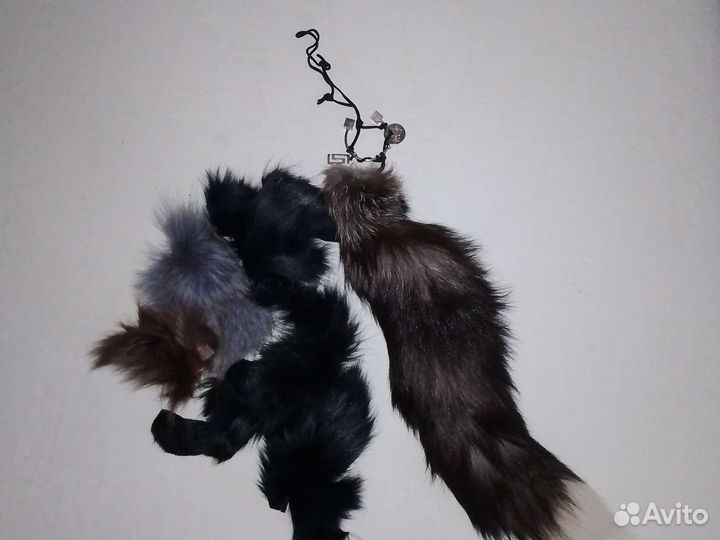 Хвост-брелок мех чернобурки