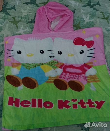 Полотенце-накидка с капюшоном Hello kitty